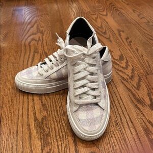 Women's White Glitter P448 Sneakers